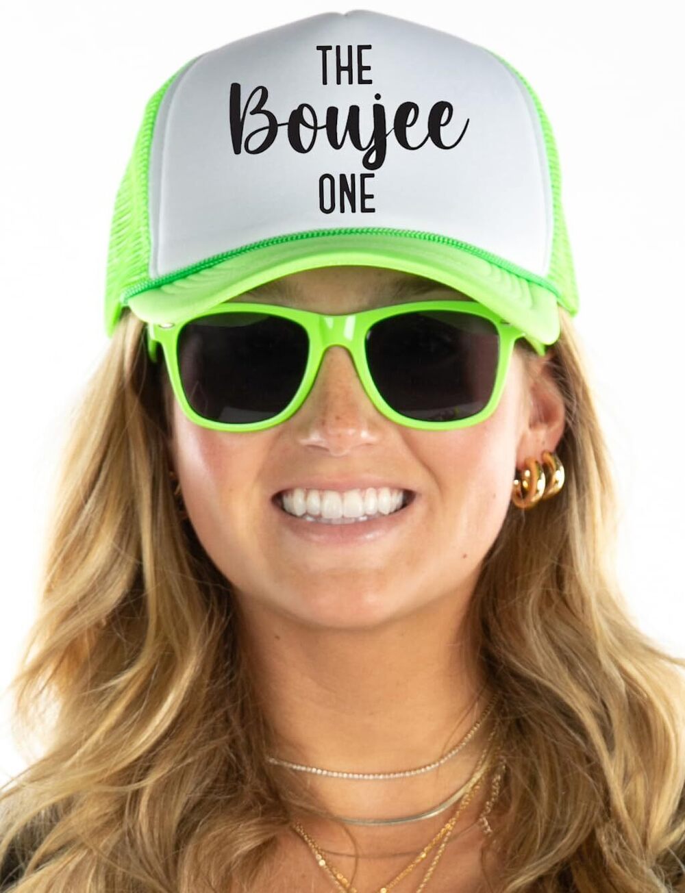 5941 Boujee Neon Trucker Snapback Hat Bachelorette Party The Boujee One